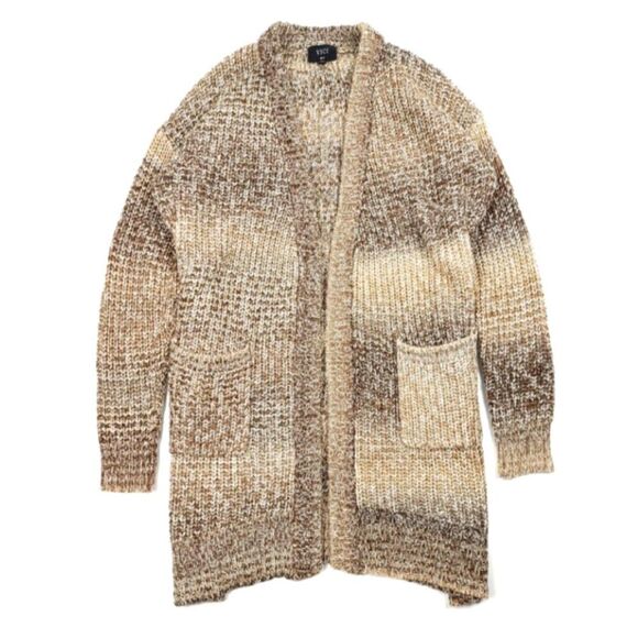 NEW Vici Java Wool Oversized Pocketed Boho Western Cardigan Sweater Coat Brown - Picture 1 of 8